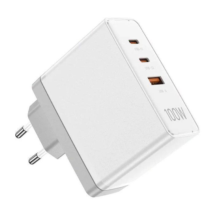 Ładowarka Sieciowa Vention Fegw0-Eu 2Xusb-C Usb-A Gan 100W Biała