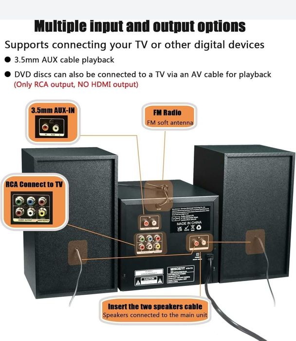 WISCENT WTB-779 radioodtwarzacz mini wieża