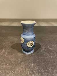 Waza ceramiczna mała wazon niebieski nowy rumianki prezent dla kobiety