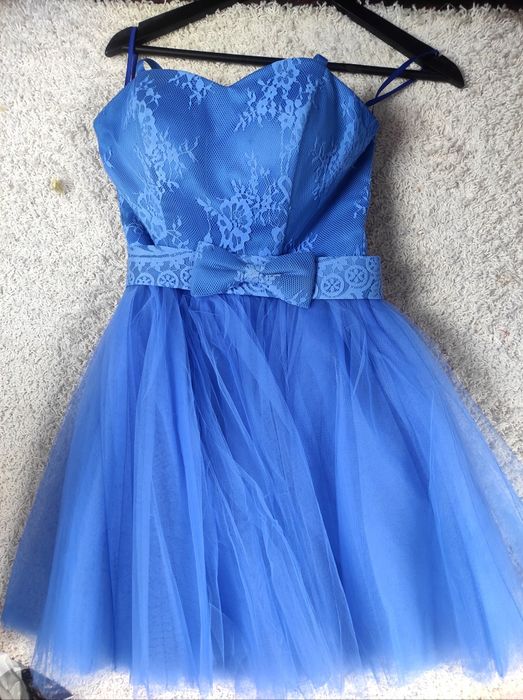 Sukienka na wesele studniówkę Suknia chabrowa Pretty Women 34/XS