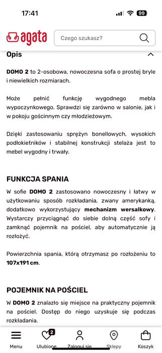 Sofa 2️⃣ osobowa na gwarancji