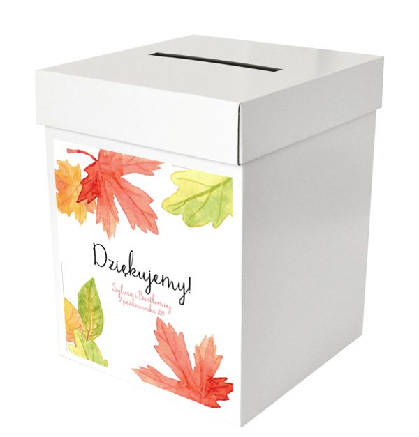 Pudełko na koperty z jesiennym wzorem