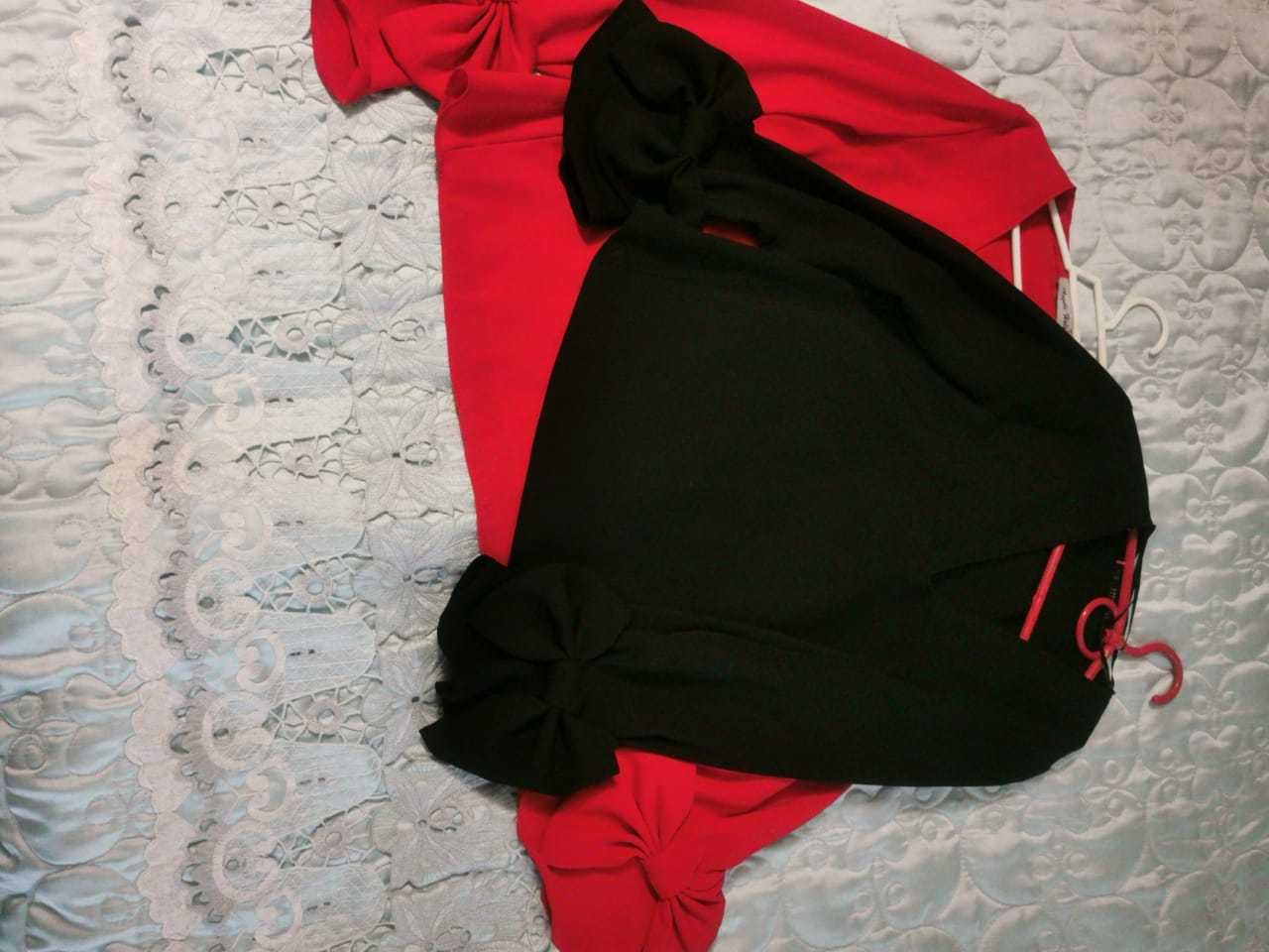 Красивая нарядная женская блузка ( черная и красная), размер S,M