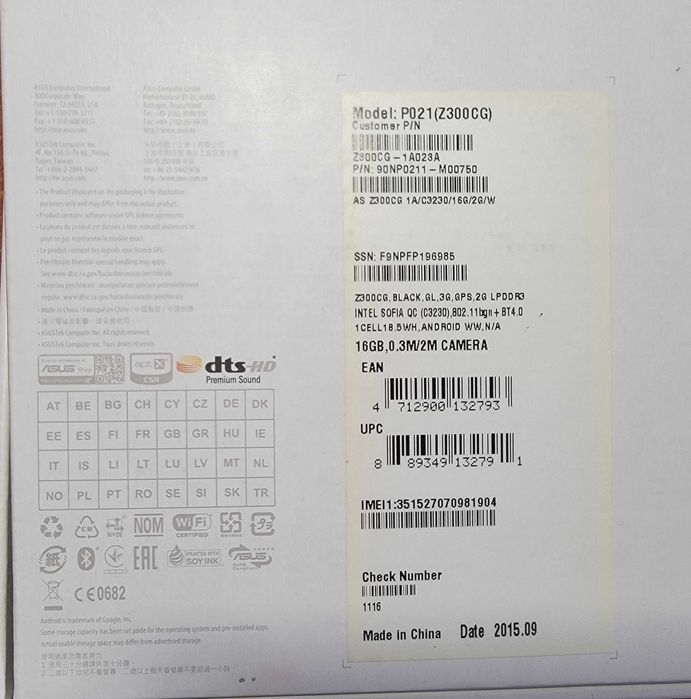 Планшет Asus ZenPad 10 3G Z300CG (P021)