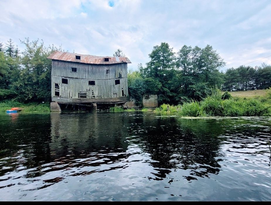 Domek domki sauna kominek nad rzeką Wkra