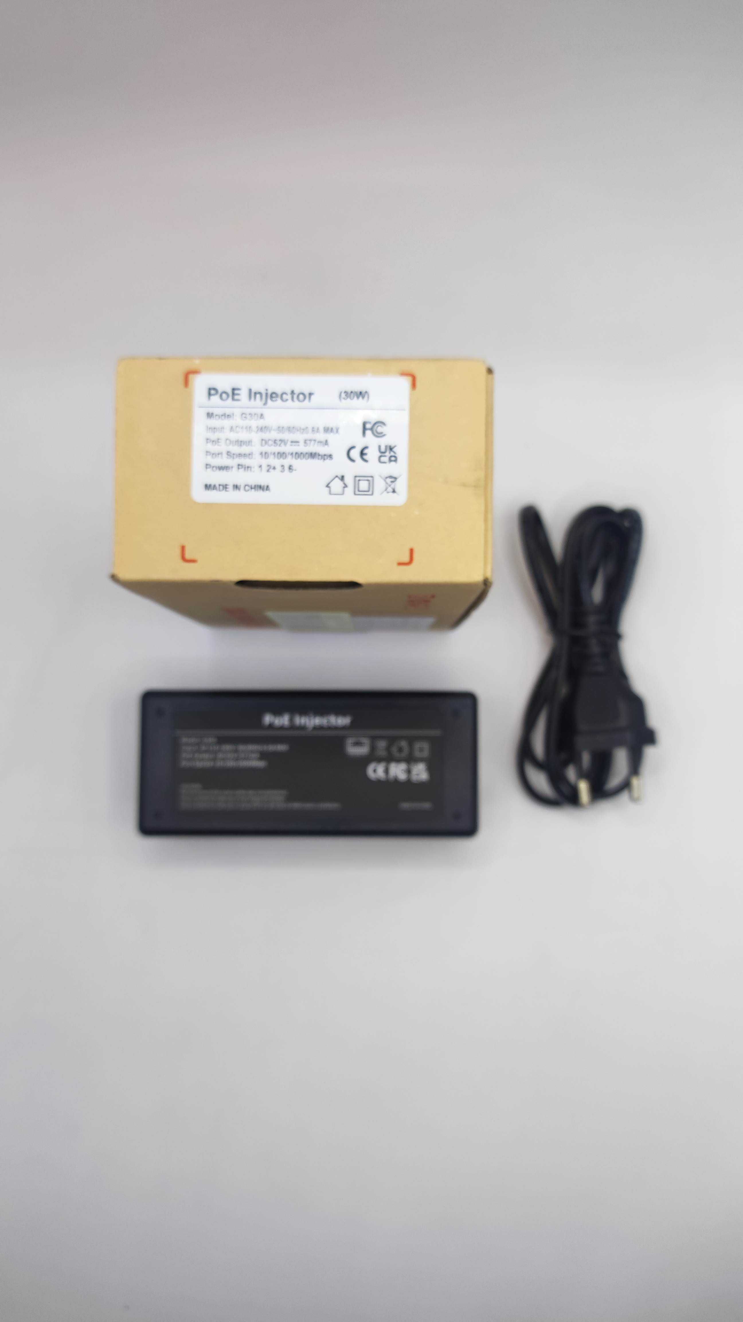 Zasilacz PoE POE+ injector 30W Gigabitowy Plug&Play