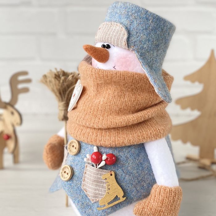 Снеговик ручной работы, декор для дома