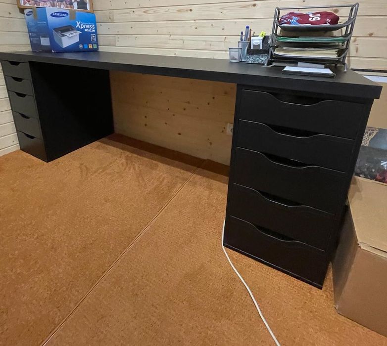 Secretária Ikea , Preto, 200x60 cm