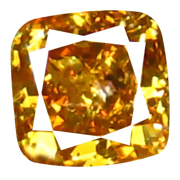 DIAMENT- BRYLANT- pomarańczowy , żółty - Certyfikat - GIL - 0.19 ct. -