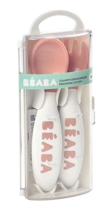 Beaba - Sztućce plastikowe w etui nude