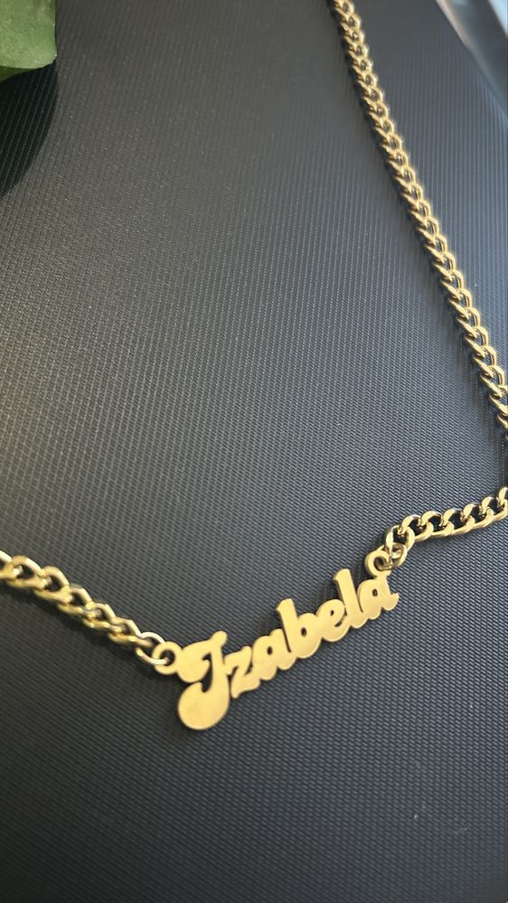 Naszyjnik ze stali chirurgicznej z imieniem Izabela nowy