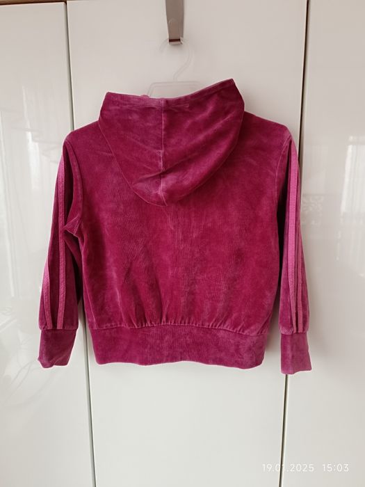 Welurowa bluza z kapturem r 110 dla dziewczynki
