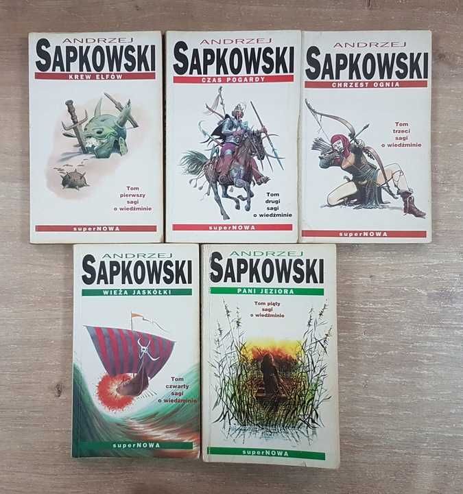 Wiedźmin 1-5 Krew  Wieża Pani jeziora Andrzej Sapkowski I wydanie B2