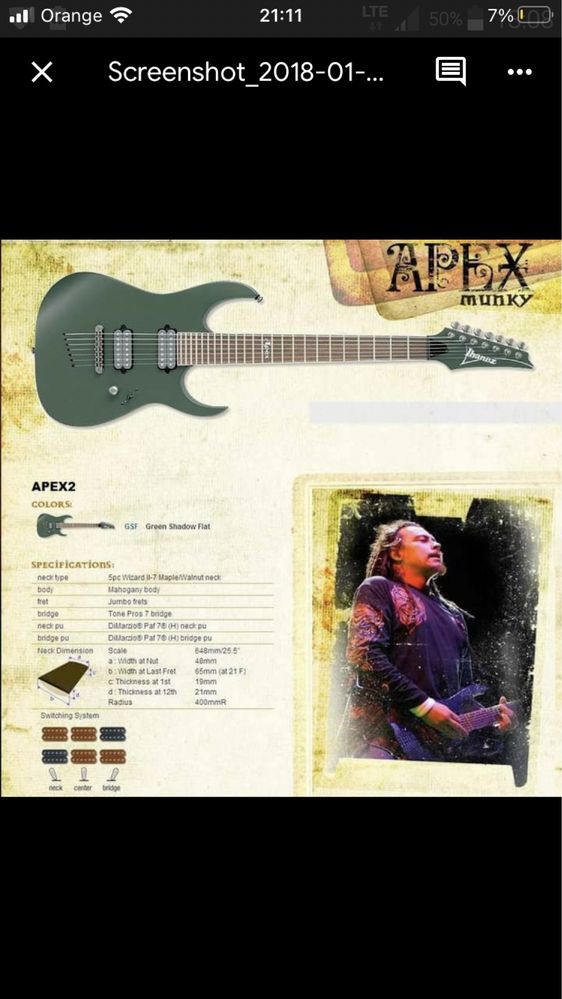 Ibanez Korn Apex 2 Gsf -Munky