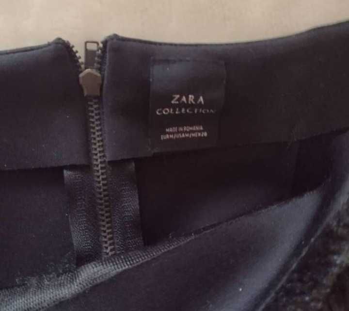 (38/M) ZARA/ Ołówkowa spódnica biznesowa z futerkiem z Madrytu