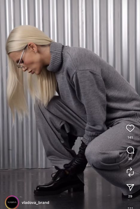 Сірі брюки з вовни в ялинку Vladova