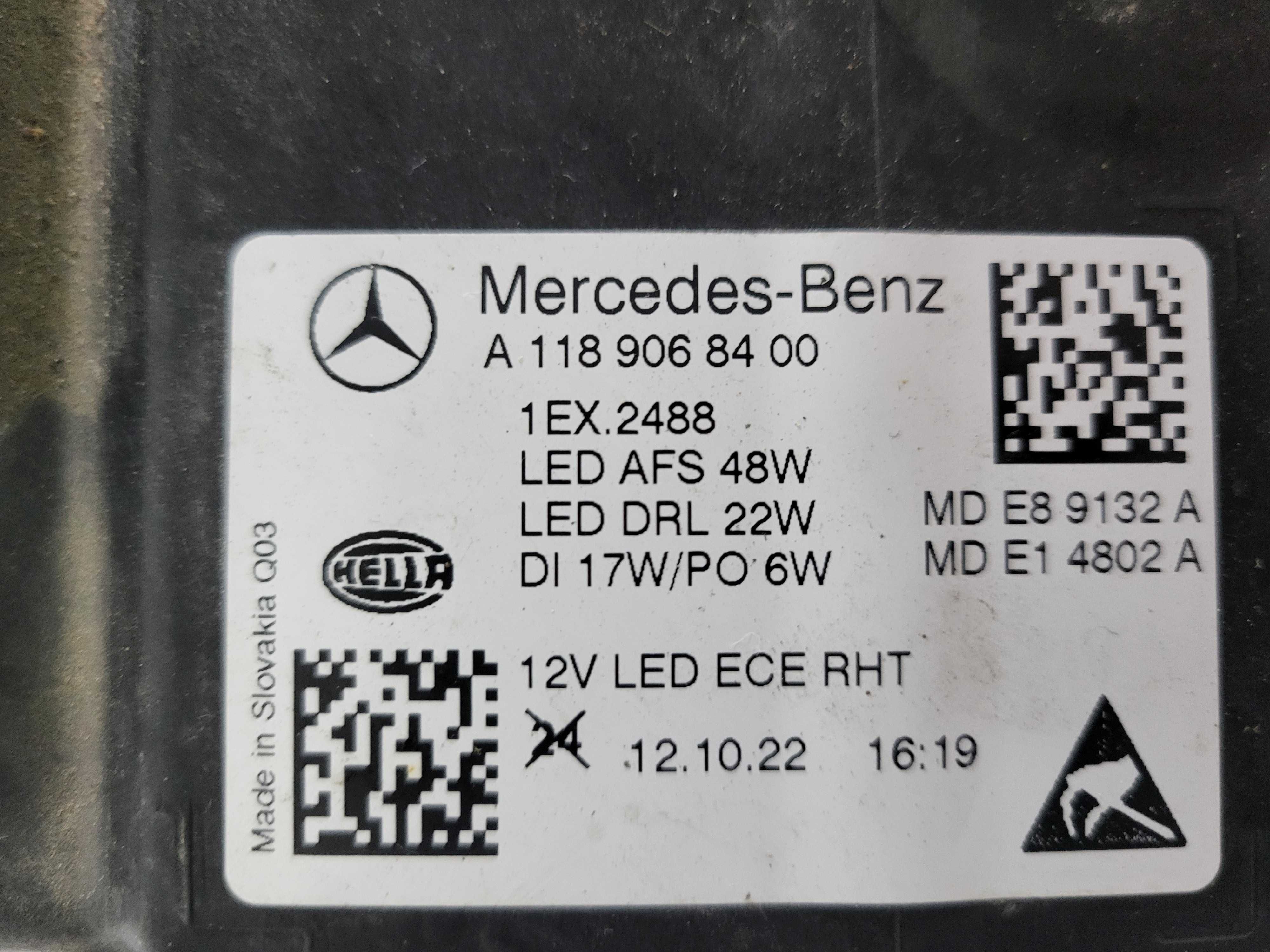 Lampa przód prawa Mercedes CLA FUL LED
