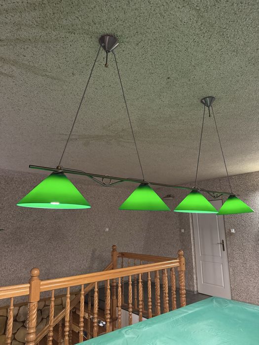 Lampa wisząca nad bilard lub stół klubowa barowa zielona długa klosze