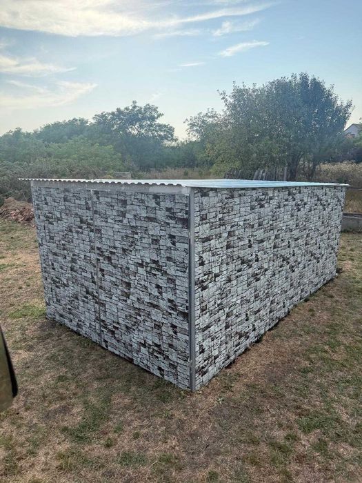 Garaż blaszany 3x5 imitacja kamień