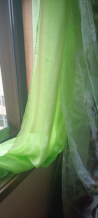 Cortinas duplas Verde-Lima (organza)