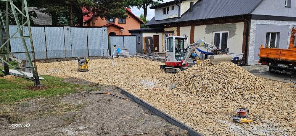 MINIKOPARKA USŁUGI koparką wywrotka utwardzanie wykopy równanie drenaż