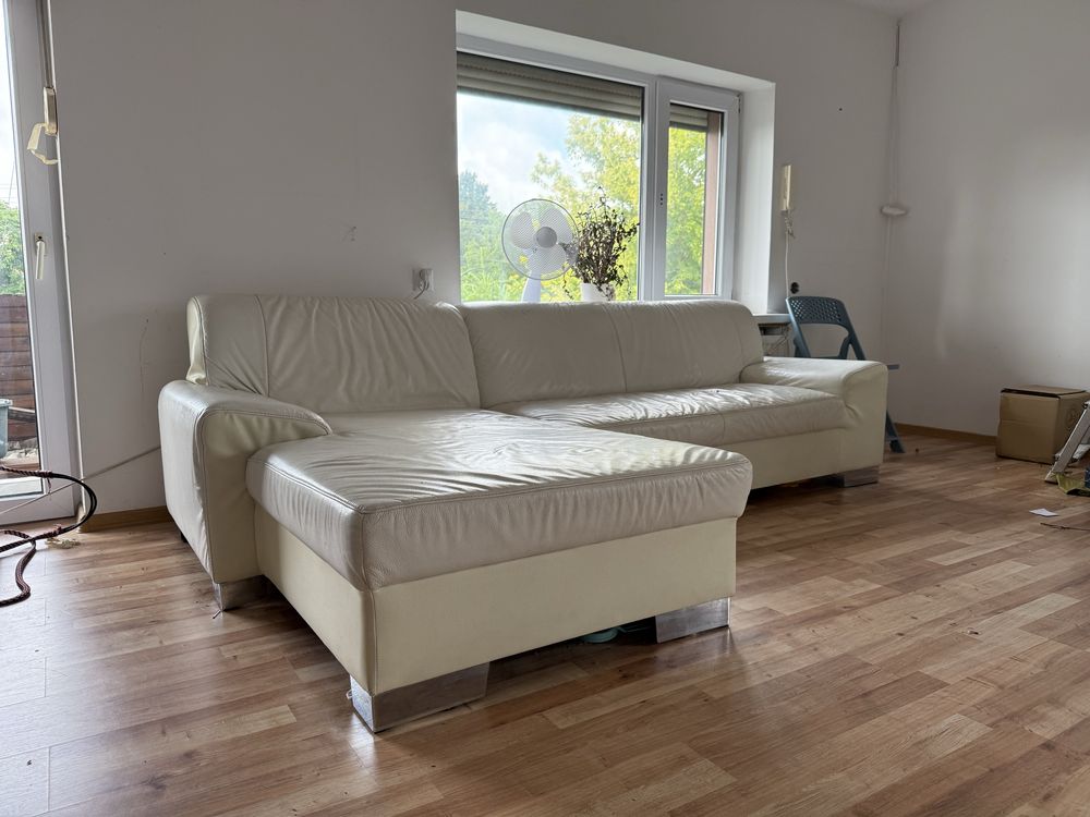 Uzywany naroznik bez funkcji spania 250x150 cm sofa skorzana.