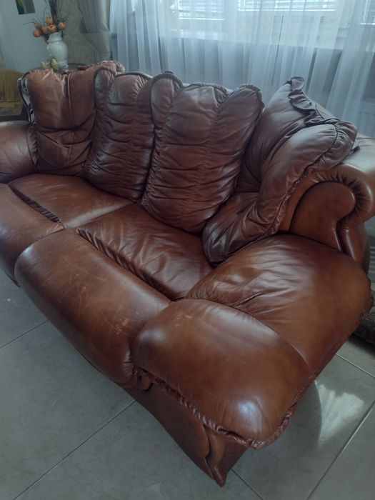 Меблі шкіра/дерево дуб