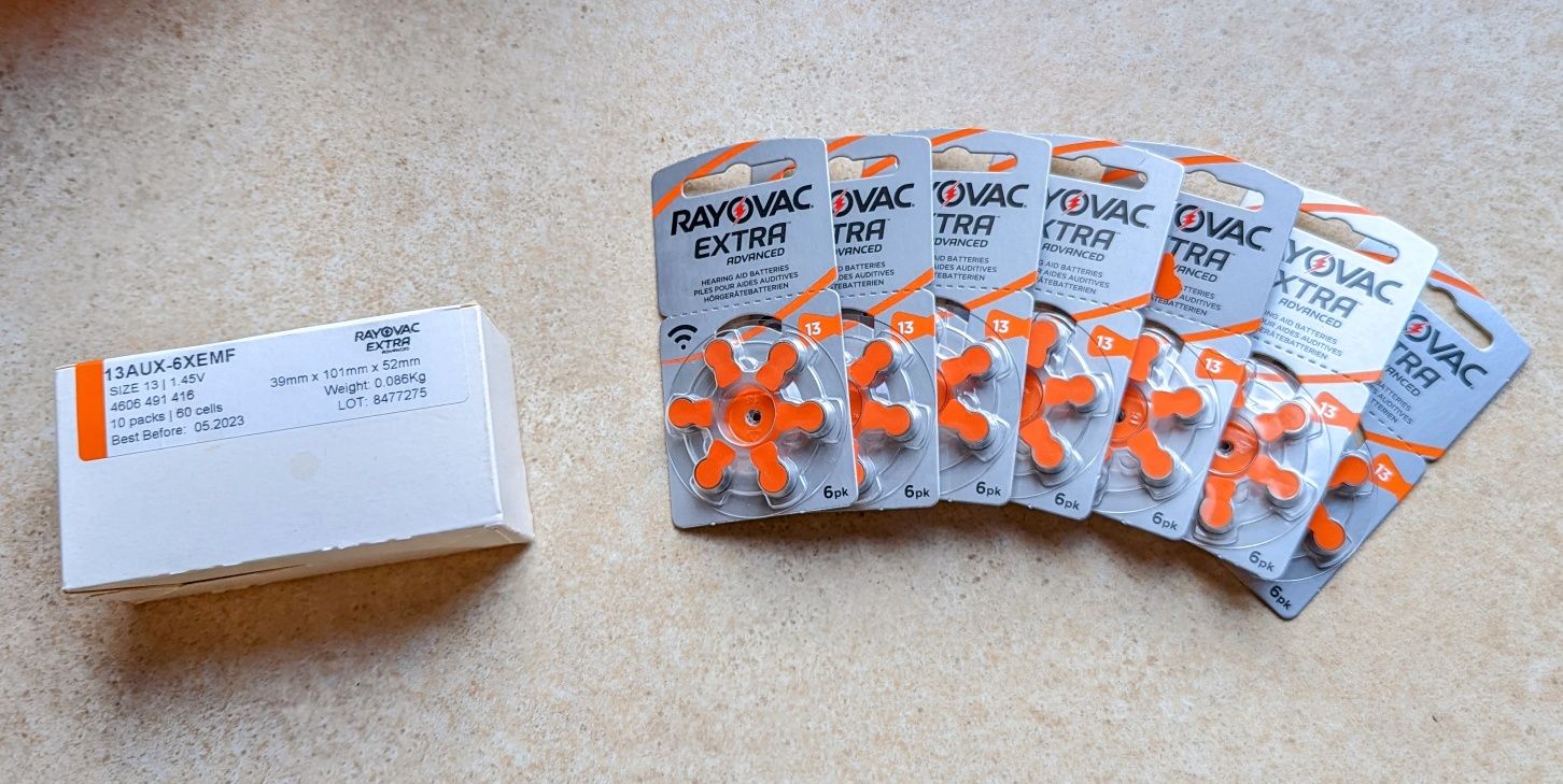 Baterie 13 Rayovac Extra Advanced aparat sluchowy