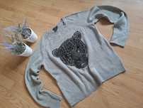 Szary Sweter Czarny Tygrys XS 34 S 36 M 38