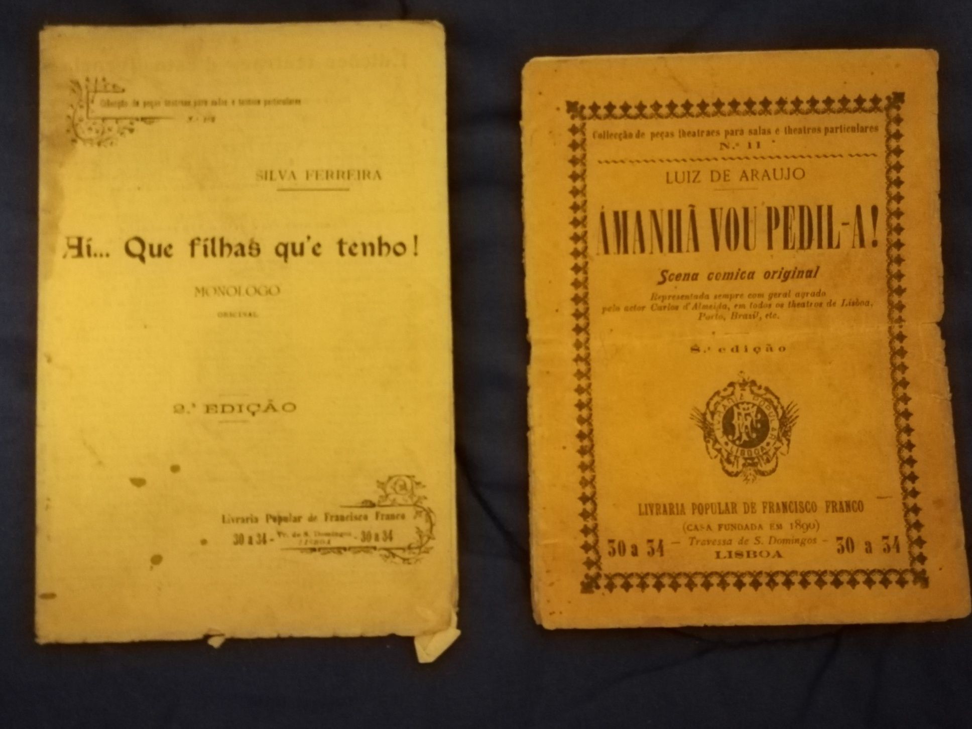 2 Livros peças teatrais com mais de 100 anos