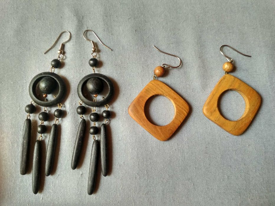 Деревянные бусы, намисто, сережки