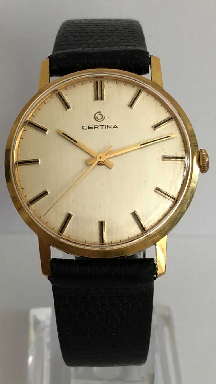 Certina złoto 18K, ręcznie nakręcany, świetna inwestycja w złoto