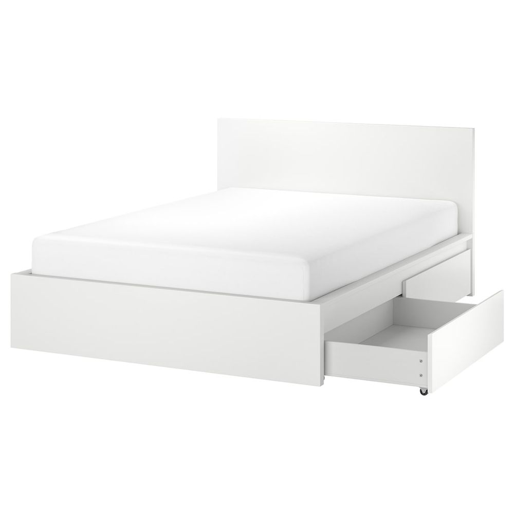 Kit Quarto Malm IKEA (Cama+mesas de cabeceira+Colchão+Candeeiro)