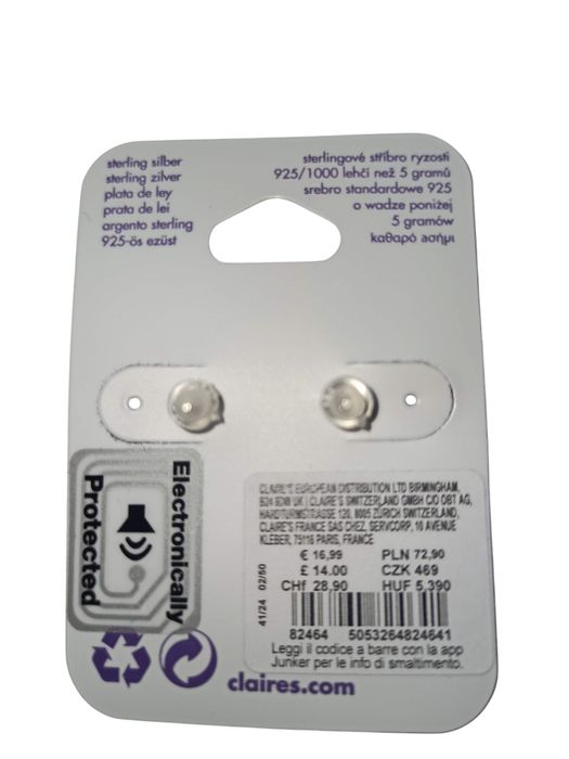 Brincos em prata novos Claire's borboletas  com brilh