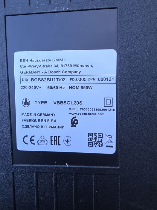 Aspirador Bosch 850w