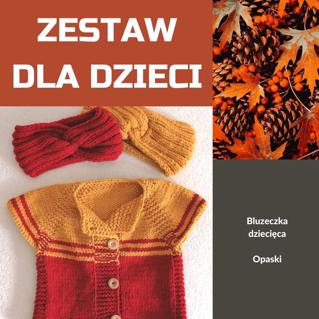 Zestaw Bluza i Opaski | Czerwono-żółty | HANDMADE