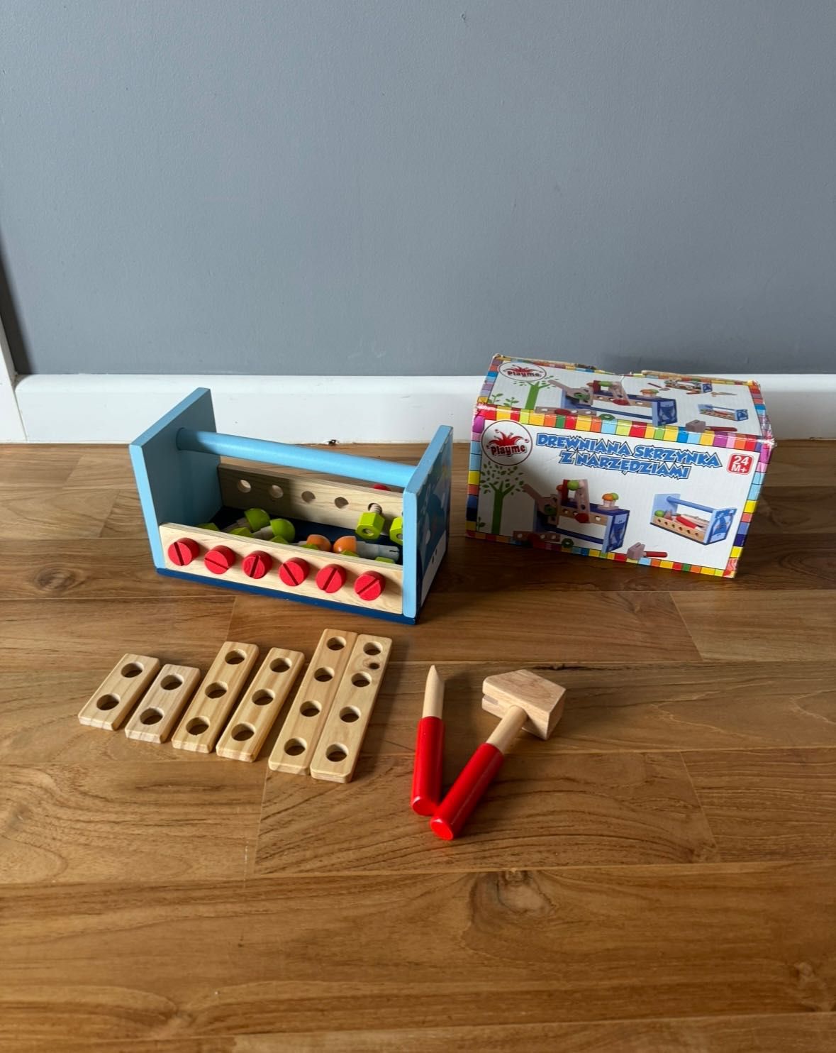 Playme, Zabawka drewniana edukacyjna skrzynka na narzędzia