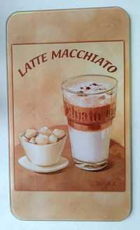 szklana taca podkładka deska latte macchiato