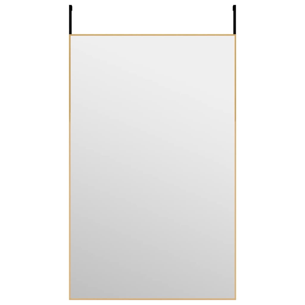 Vidaxl Lustro Na Drzwi, Złote, 50X80 Cm, Szkło I Aluminium