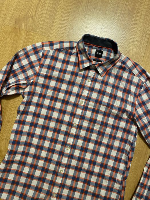 Сорочка чоловіча Boss розмір M slim fit оригінал рубашка мужская Boss