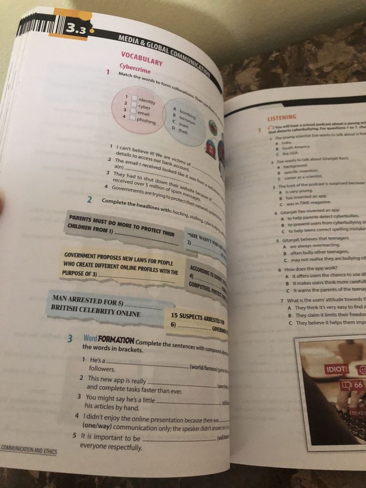 Caderno de atividades/ livro de fichas ingles 10 ano