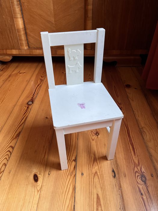 Krzesełko drewniane dzieciece dla dzieci ikea kritter mammut