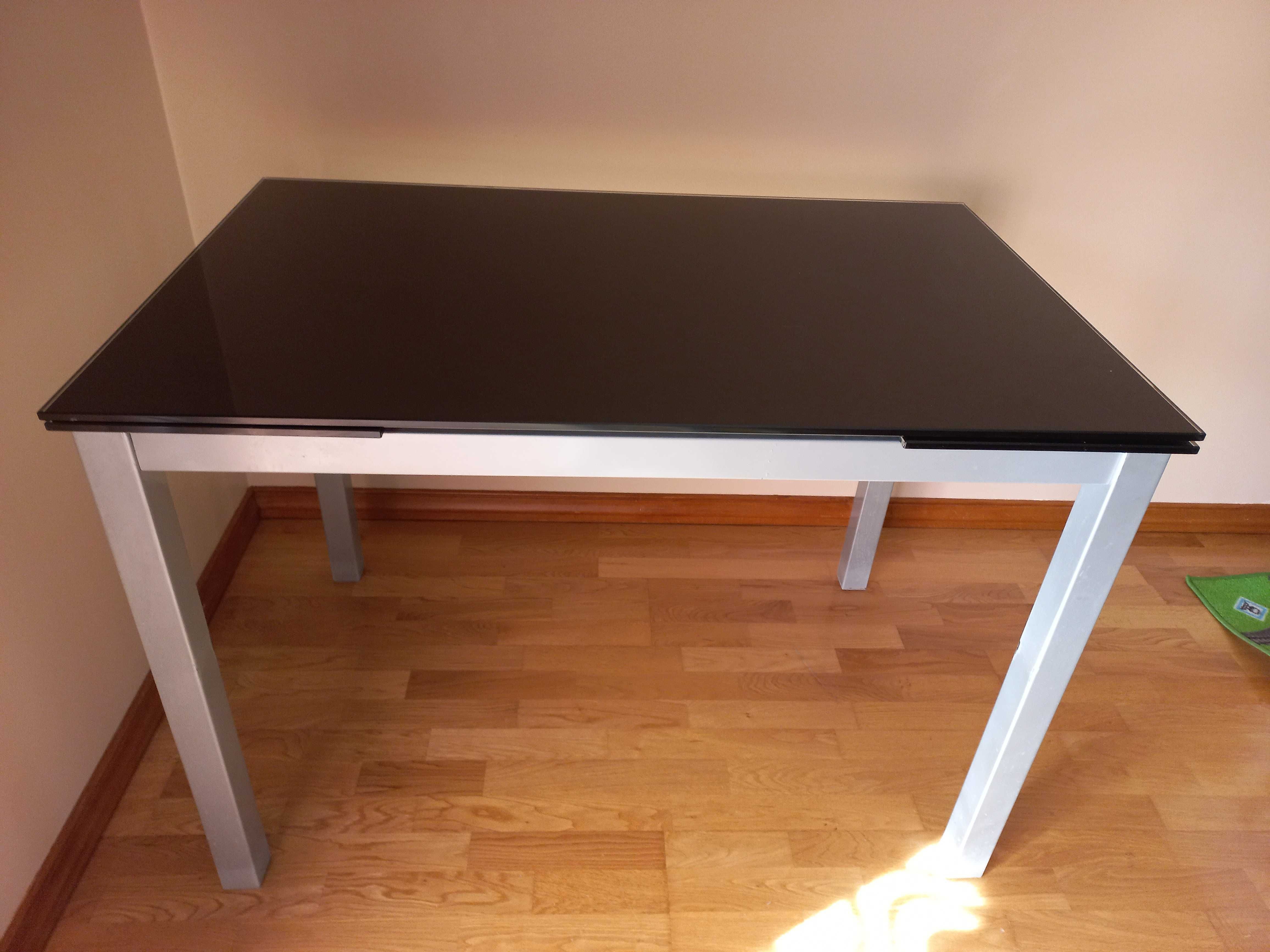 Mesa de cozinha Extensível vidro preto