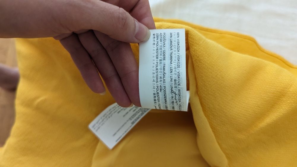 XS spódnica żółta hiszpanka asymetryczna len wiskoza z podszewką