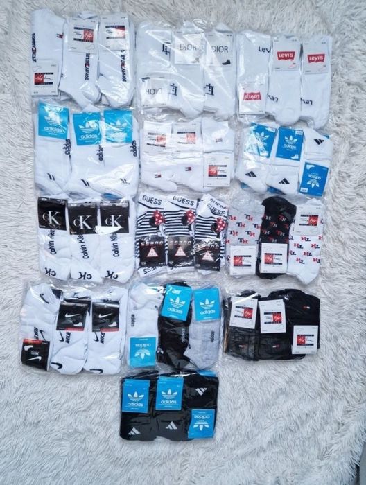 Skarpetki Damskie 12 par Tommy Armani CK Lacoste Hugo Boss Gucci GG