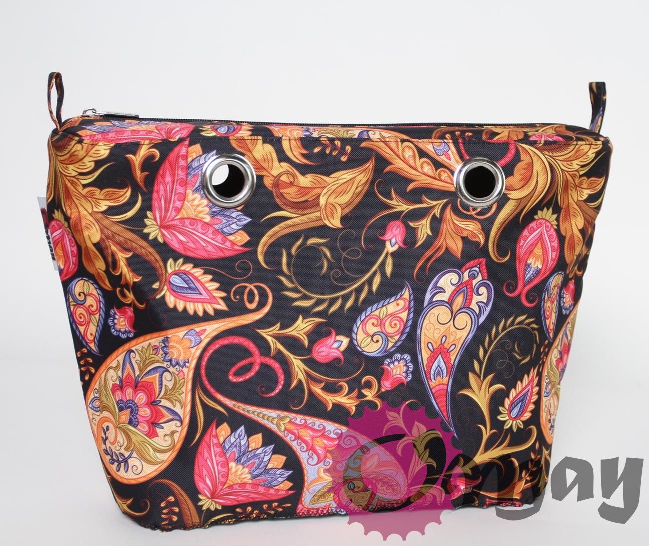 Czarny organizer do OBAG STANDARD orient czarny żółty 2 kieszenie OMAY