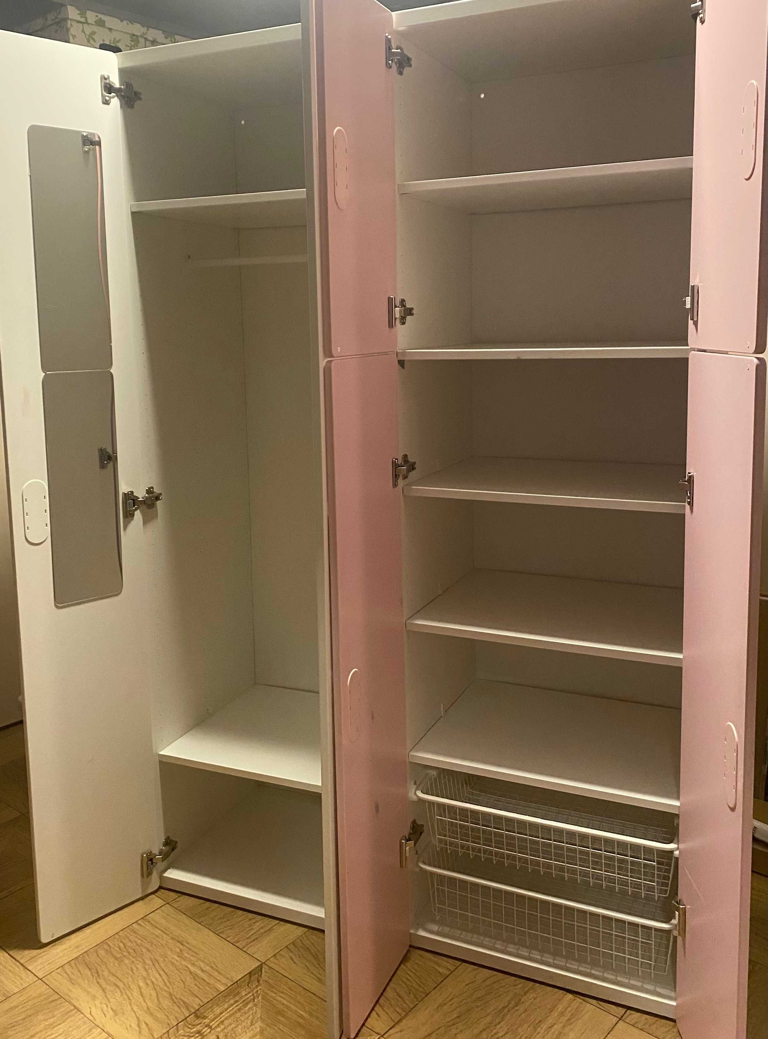 Szafy dla dzieci Ikea Stuva różowa i biała