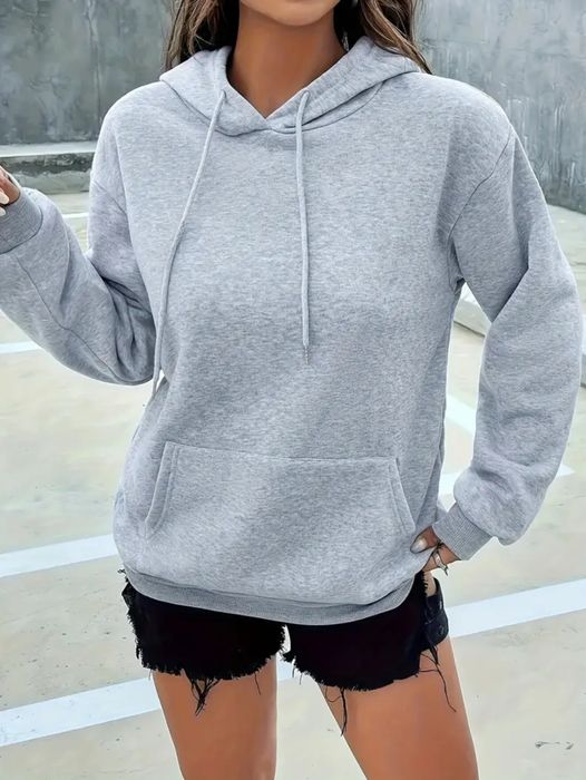 Серый женский худи