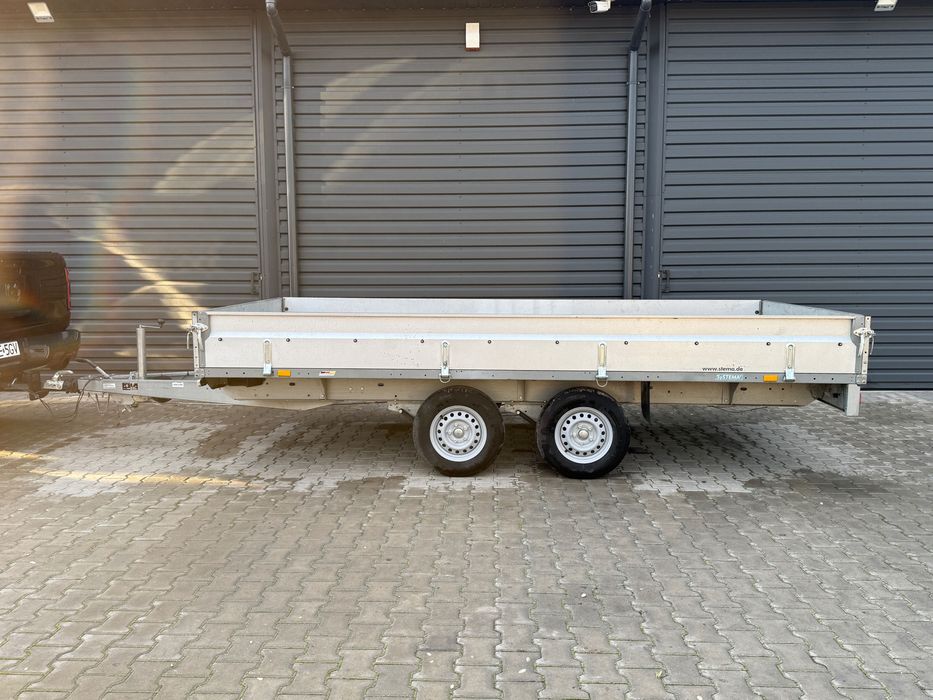 Przyczepa samochodowa STEMA burtowa platforma 2 osie 2.7dmc