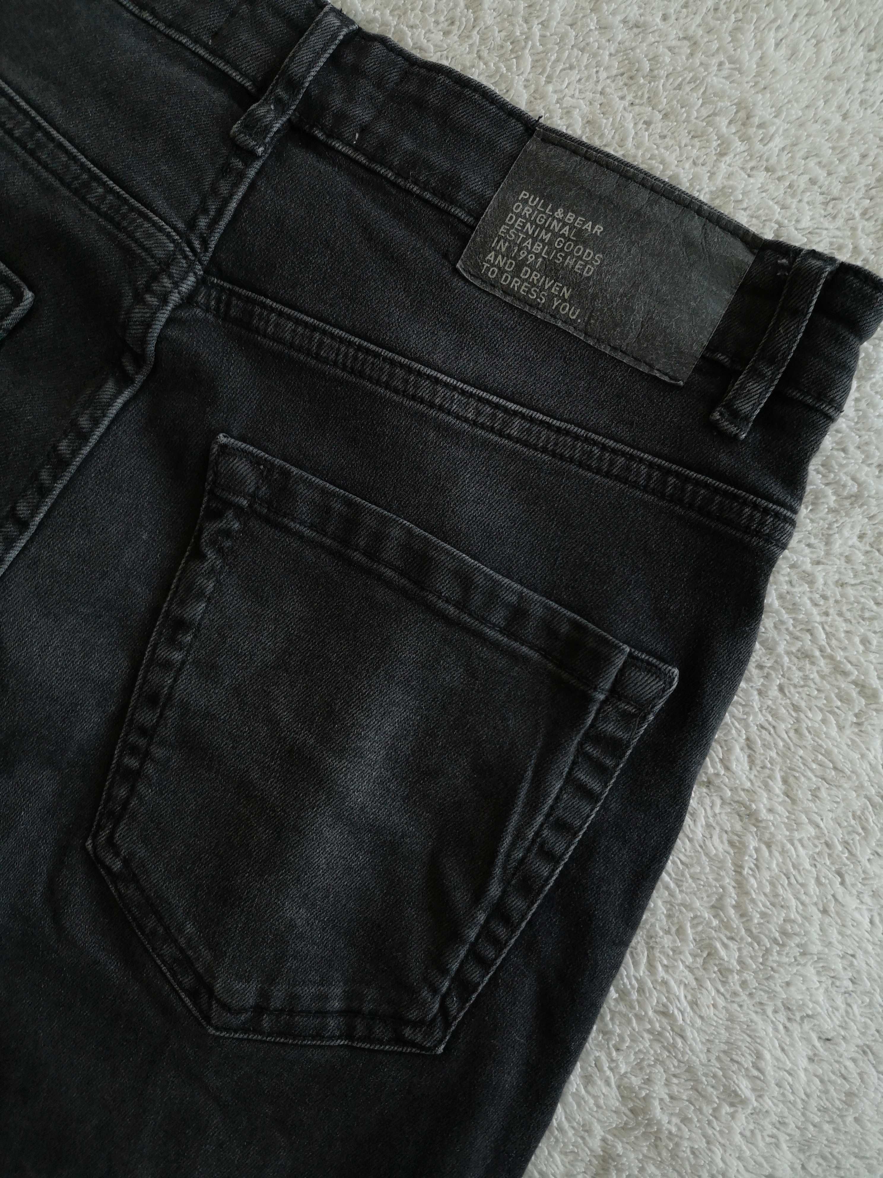 Szare grafitowe spodnie jeansowe jeansy Pull & Bear 42 jak nowe